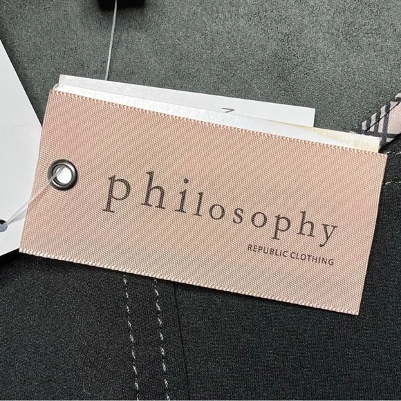 Philosophy Open Faux Leather Cropped Jacket XS Pockets Carbon Crystal Moto NEW - Picture 12 of 15